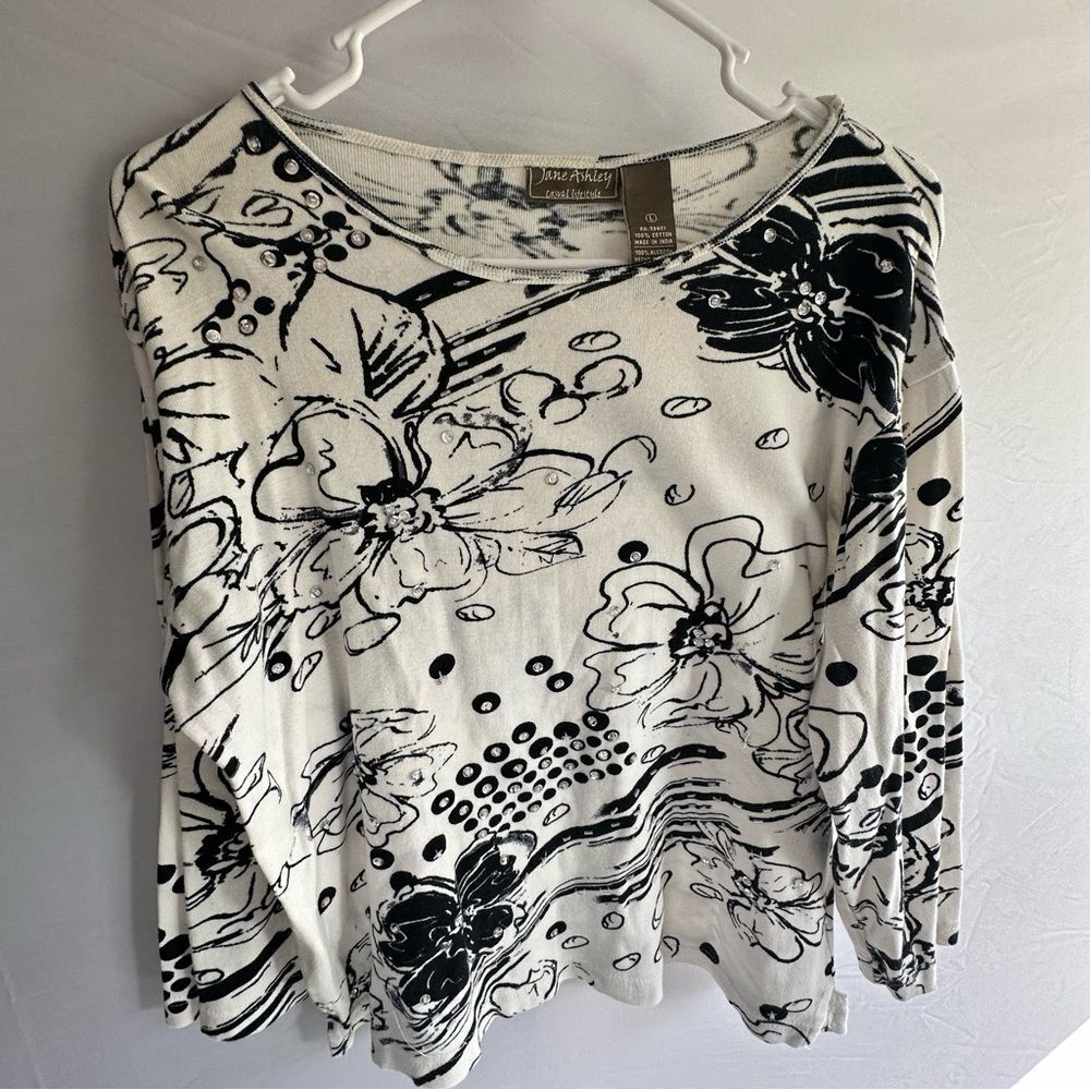 Jane Ashley Top Women L - 100% Cotton